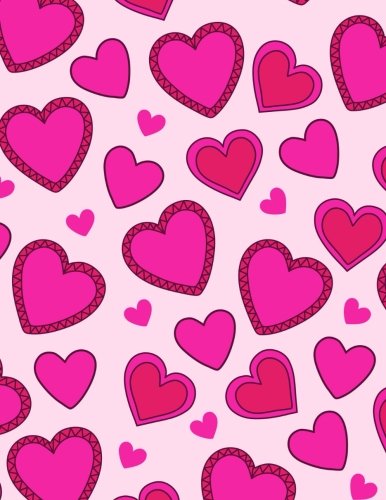 My Recipe Journal (Create Your Own Cookbook): Pink Valentine Hearts: 150 Pages, Blank Cookbook, 8.5 x 11 inches (Valentine's Day Gifts)