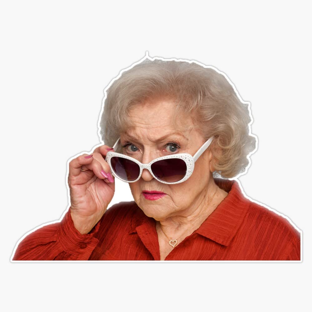 Betty White Bumper Sticker Vinyl Decal 5 inches