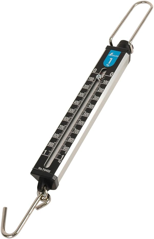 初期に使っていたアナログの吊りばかり（シンワ測定 手ばかり 平面目盛板 1kg 74452）