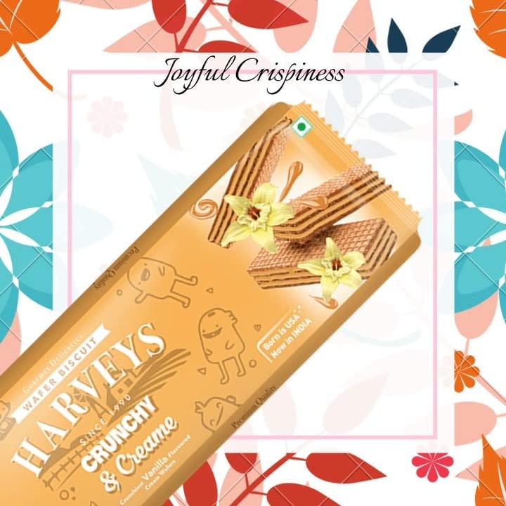 Image of HARVEYS CRUNCHY & CREAME WAFERS || Wafer || Biscuits || Pack of 4 ||150g x 4 || 600g (Vanilla)