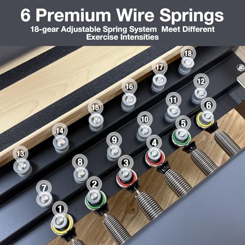 Image of Pilates Reformer, Wooden Pilates Reformer Machine with Springs, Pilates Bed Strength Training Equipment for Home Use and Studio, Pilates Equipment with Reformer Box, Oak