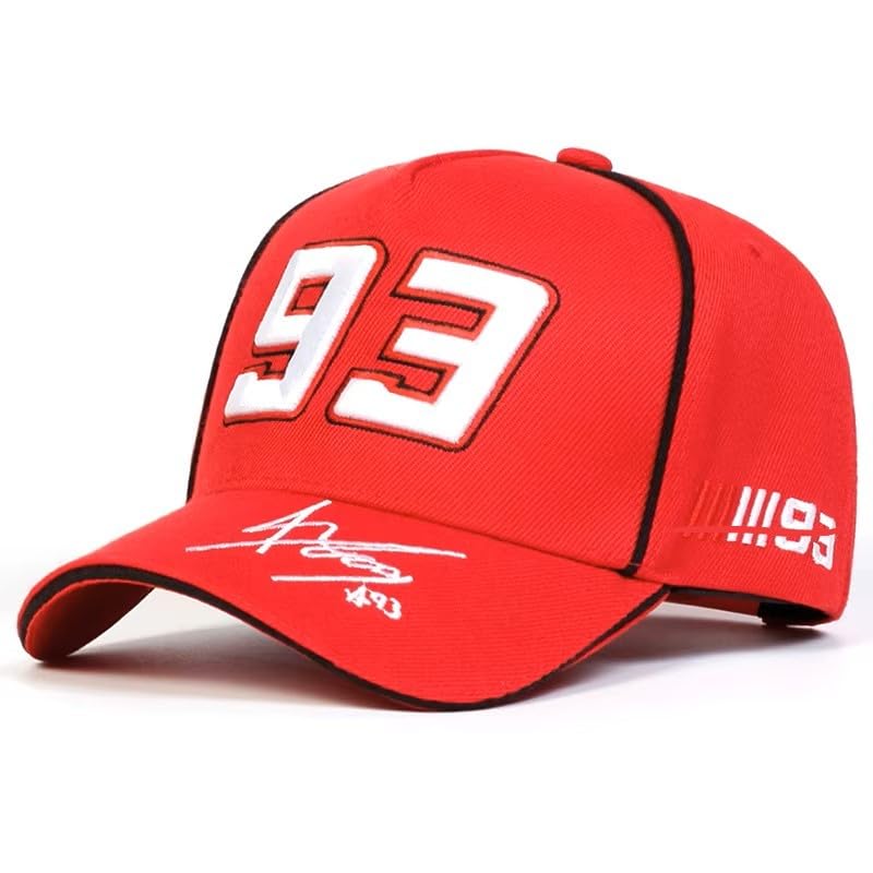 PRORACER Casquette de Pilote 93 de compétition de Moto (Rouge)