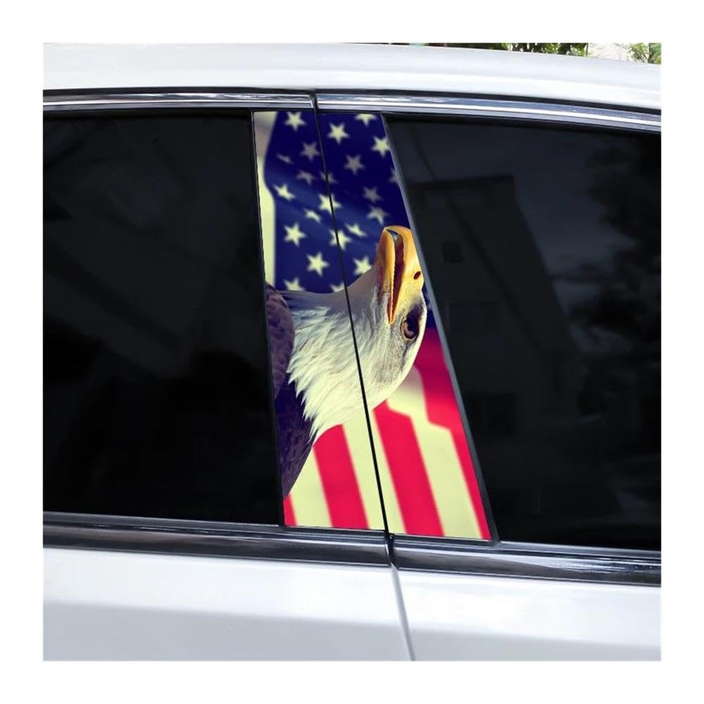 Body Parts 2pcs Car B-Pillar Decals Star Spangled Soul Auto Center Pillar Waterproof Sticker(B)