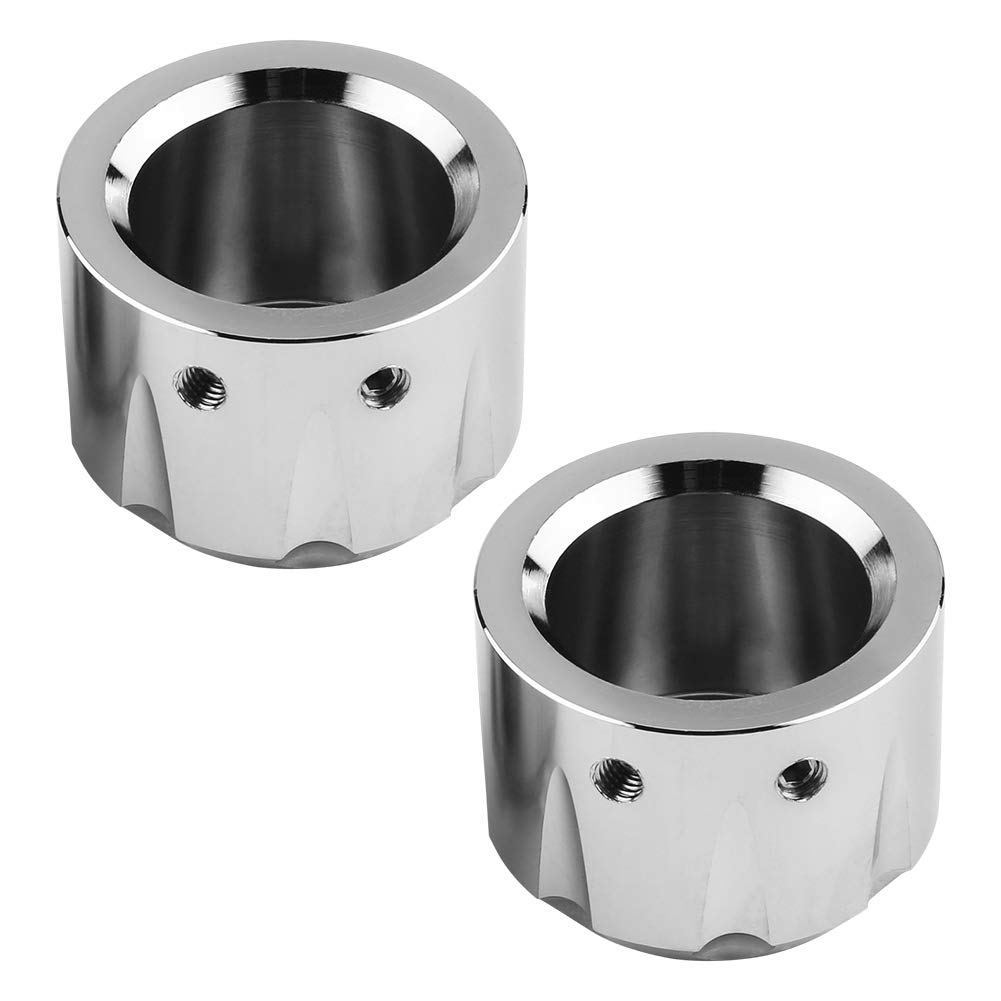 2 Pièces CNC Aluminium Moto Essieu Avant Crâne écrou Boulon Couvercle Capuchon Harley Essieu Couvre Moto écrou Breakout Couverture Avant 03 Electra Glide Softail Classique(Argent électrolytique)