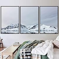 3 Piece Framed Canvas Wall Art Snow Mountain Canvas Prints Home Artwork Decoration for Living Room,Bedroom - 16