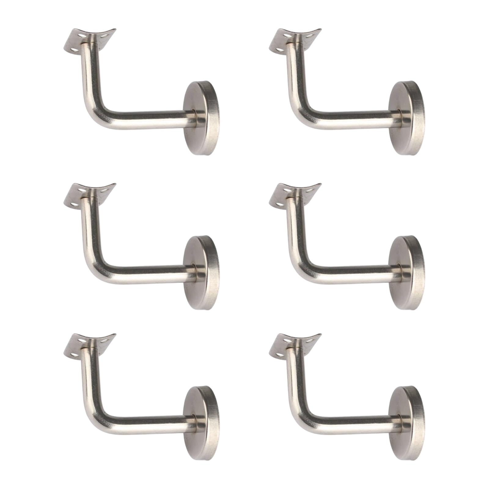 6Pcs Stainless Steel Stair Handrail Bracket Stair Railing Guardrail Fixed Bracket for Wood, Guardrail, Railing Stainless Steel Handrail