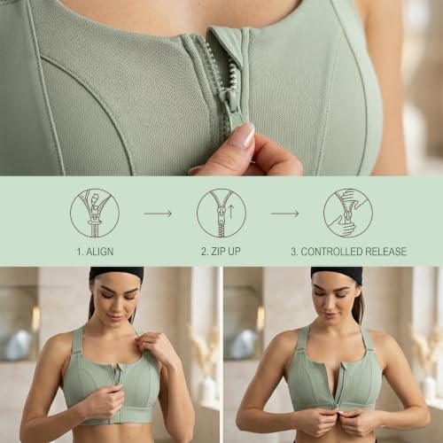 Image of Shoppy Villa - high Impact Sports Bra for Heavy Breast Full Coverage | Gym Bras for Women Workout | Yoga Bra,with Front Zipper Seamless Bra Push up Bras for Women | Black | 2X-Large