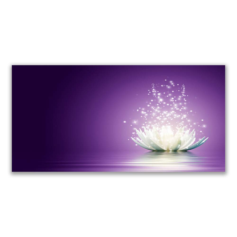 Impression sur verre trempé 140x70cm tableau moderne lotus floral