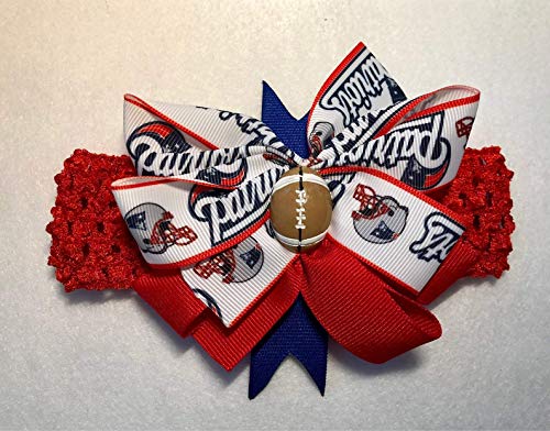 Patriots Baby Girl Boutique Bow Crocheted Headband