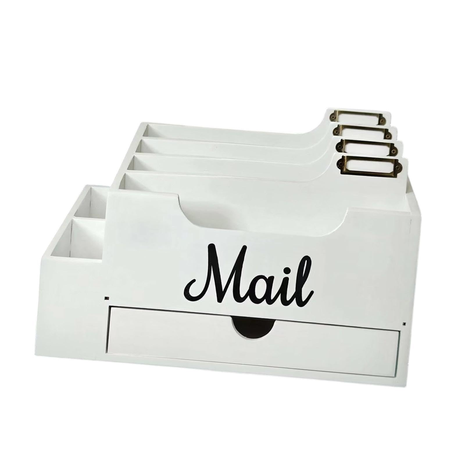 Baoblaze Organizzatore da banco, portadocumenti da tavolo, forniture per ufficio domestico, organizer da scrivania, porta documenti, carta, riviste, Bianco