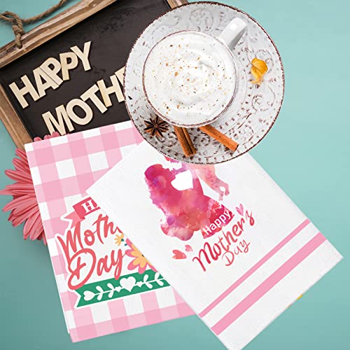 Anymonypf Happy Mother's Day Kitchen Towels Set Of 4 Best Mom Ever Dish Towels 18 X 26 Inch Happy Mother's Day Kitchen Hand Towels Printed For Mother's Day Supplies #TOP2