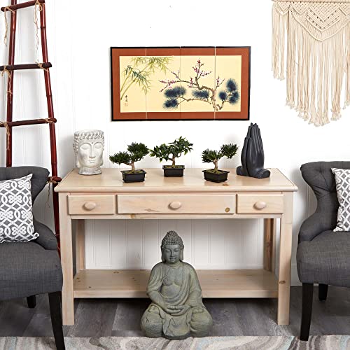 Nearly Natural 4122 8.5In. Bonsai Silk Plant Collection (Set Of 3),Green #TOP2