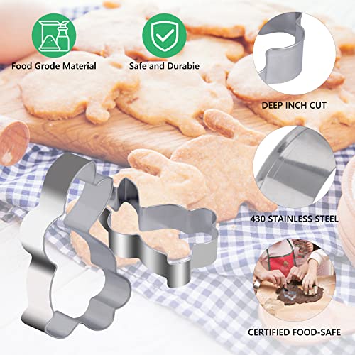 Easter Cookie Cutters, Newanovi 11 Pcs Cookie Cutters Set Bunny Flower Butterfly Chick Carrot Shamrock Clover Egg Shapes Stainless Steel Cookie Molds For Easter Holiday Party Decorations #TOP2