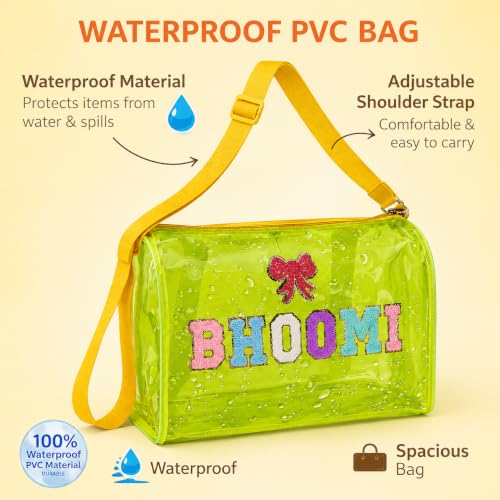 Image of AICA Personalized Name Embroidered Letters & Patch Duffle Bag for Kids Boys & Girls Age 1-18 Years Age Group (Yellow) | Gift for Boys Girls Kids