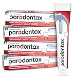 Parodontax Dentifricio Whitening, Effetto Sbiancante*, per Gengive Sane e denti Forti, Uso Quotidiano, Gusto migliorato, 4x75ml