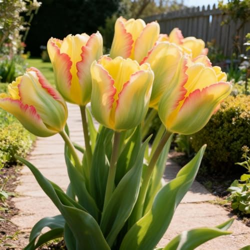 Tulpen zum Anpflanzen&winterhart mehrjährig Tulpen&Schnelles Wachstum&Lange Blütezeit/Hochwertig/gemischt selten ausgewählt-4Rhizome-A