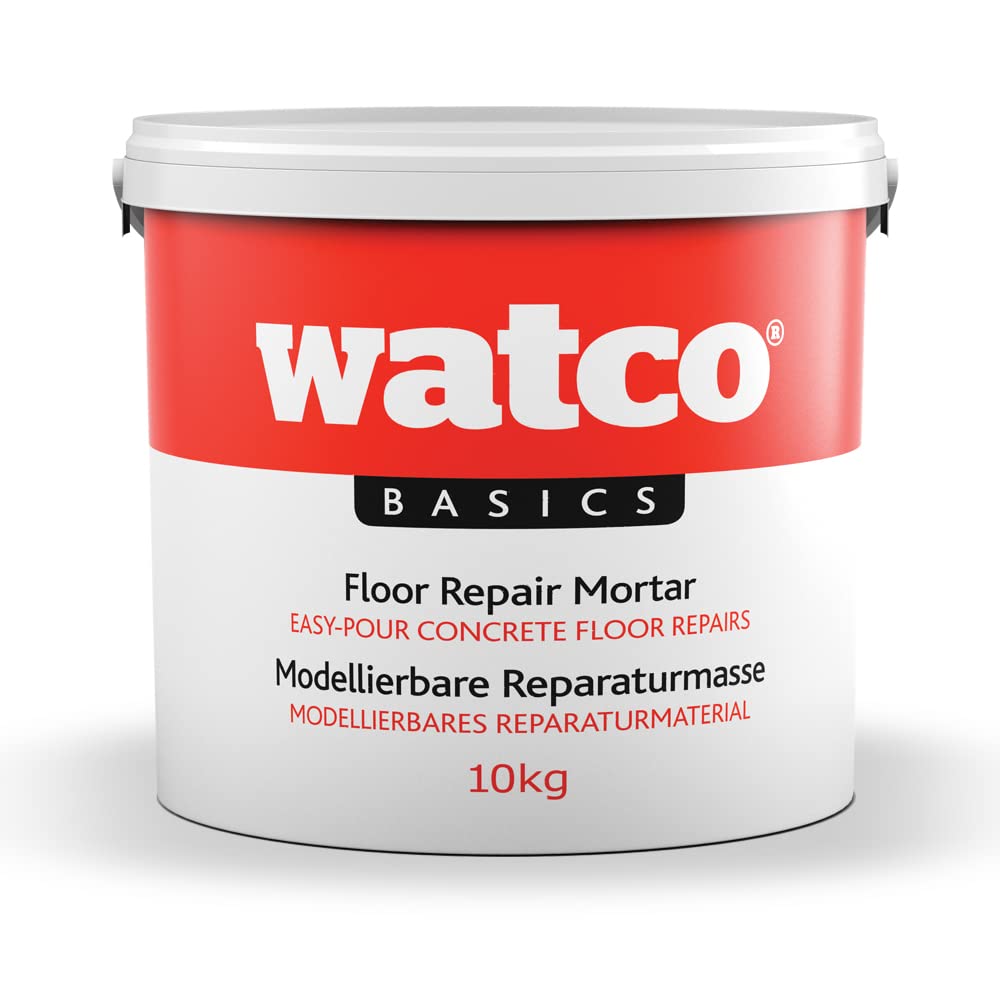 Watco Basics Floor Repair Mortar - 10Kg - Concrete Repair Mortar - Easy Mix Polymer And Cement Formulation - Tough Repairs For Concrete Floors, Steps And Ramps