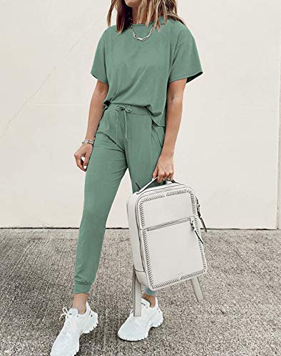 PRETTYGARDEN Women's Two Piece Sets 2025 Summer Spring Jogger Pants Travel Vacation Lounge Outfits Airplane Matching Clothes