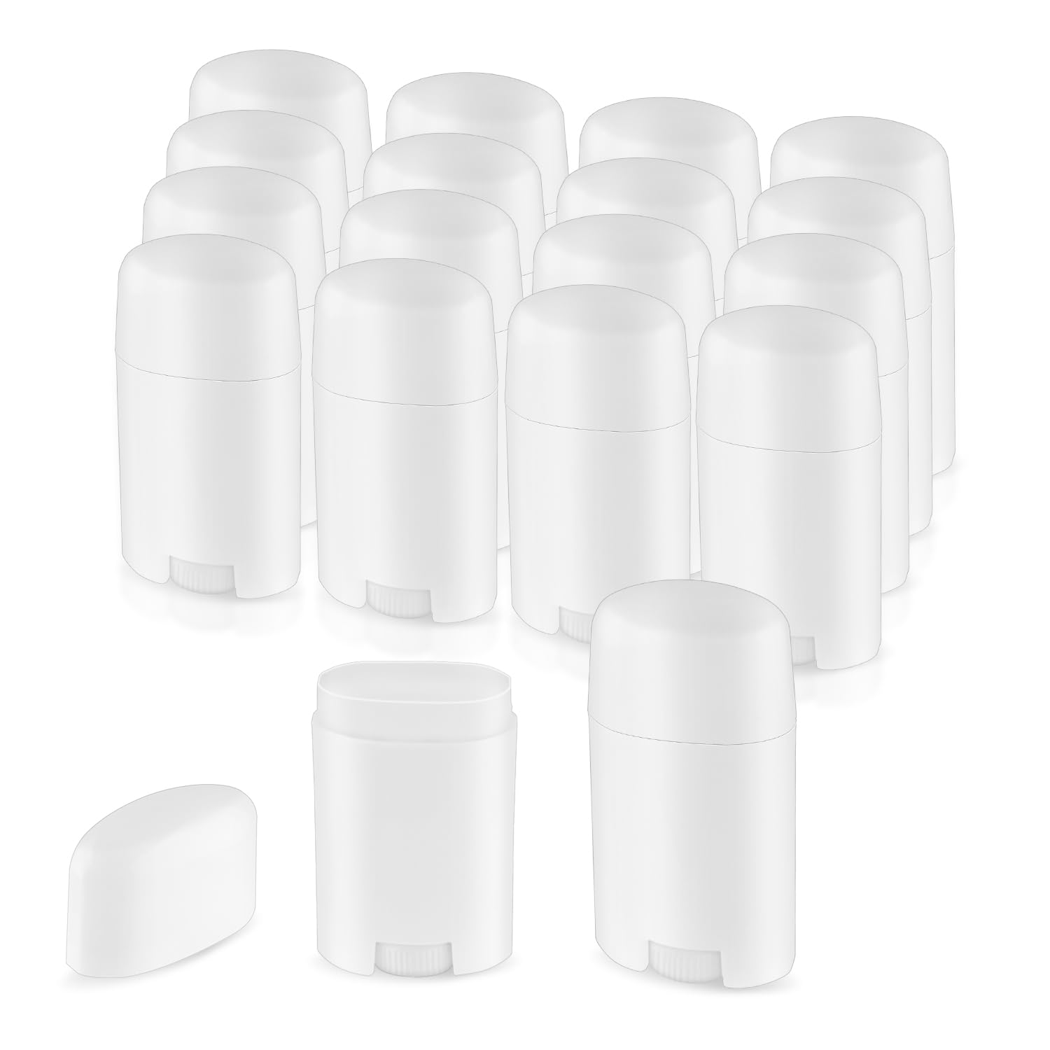 glasstore 18 Pack 1.7oz Empty Deodorant Containers Top-Fill DIY Deodorant Tubes Refillable Plastic Cosmetic Containers For Deodorant Lip Balm