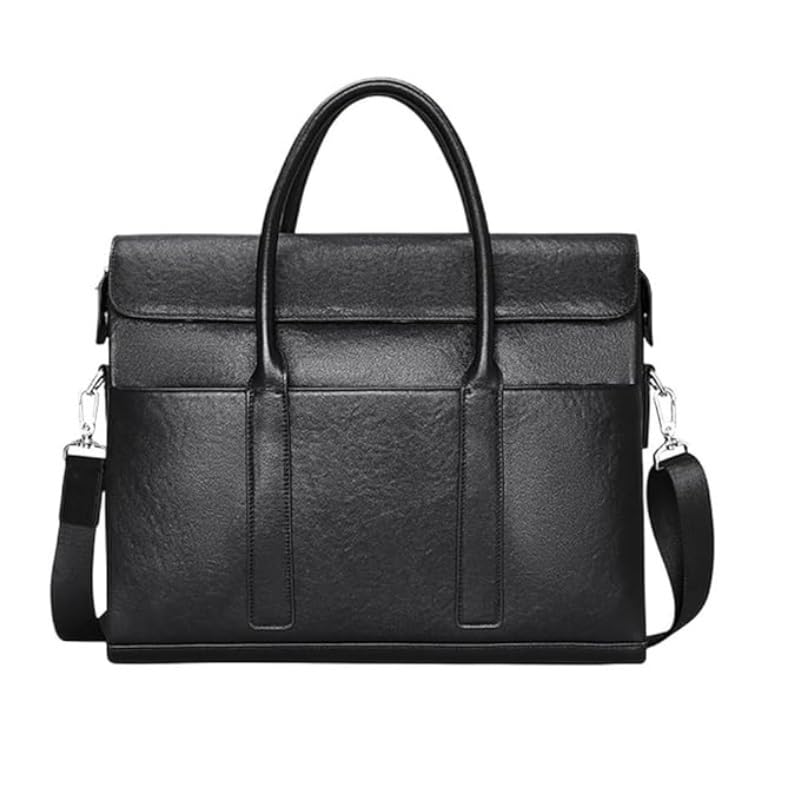 Nordic Men's Briefcase Genuine Leather Computer Handbag Business Casual Shoulder Bag for Office Commute