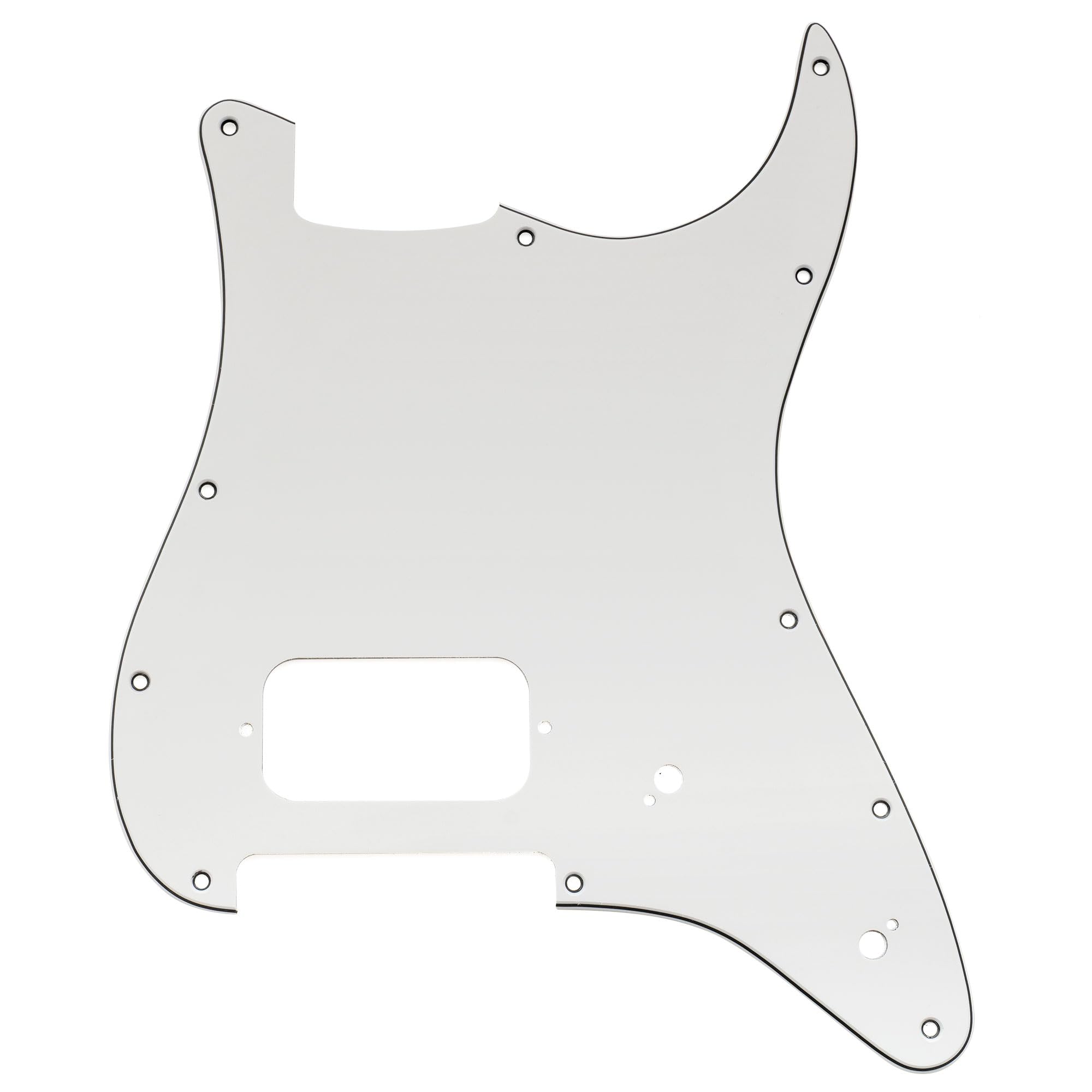 Musiclily Pro 11-Hole ST Guitar Pickguard for Squier Sonic Strat HT H Electric Guitar, 3Ply White