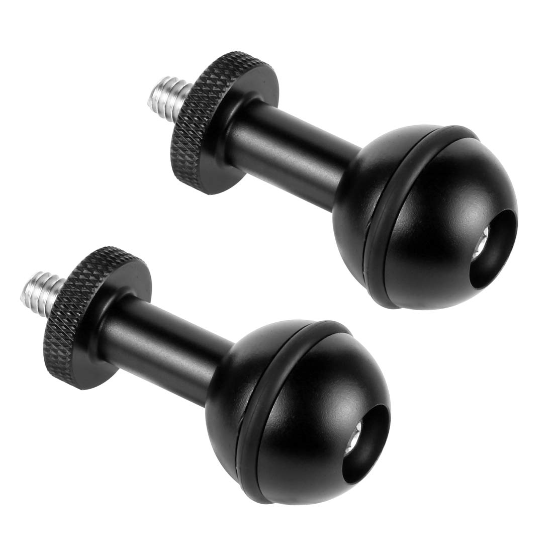 2 Stück Alu Kugelkopf 2,5cm Für Action-Kameras - Schwarz/rot