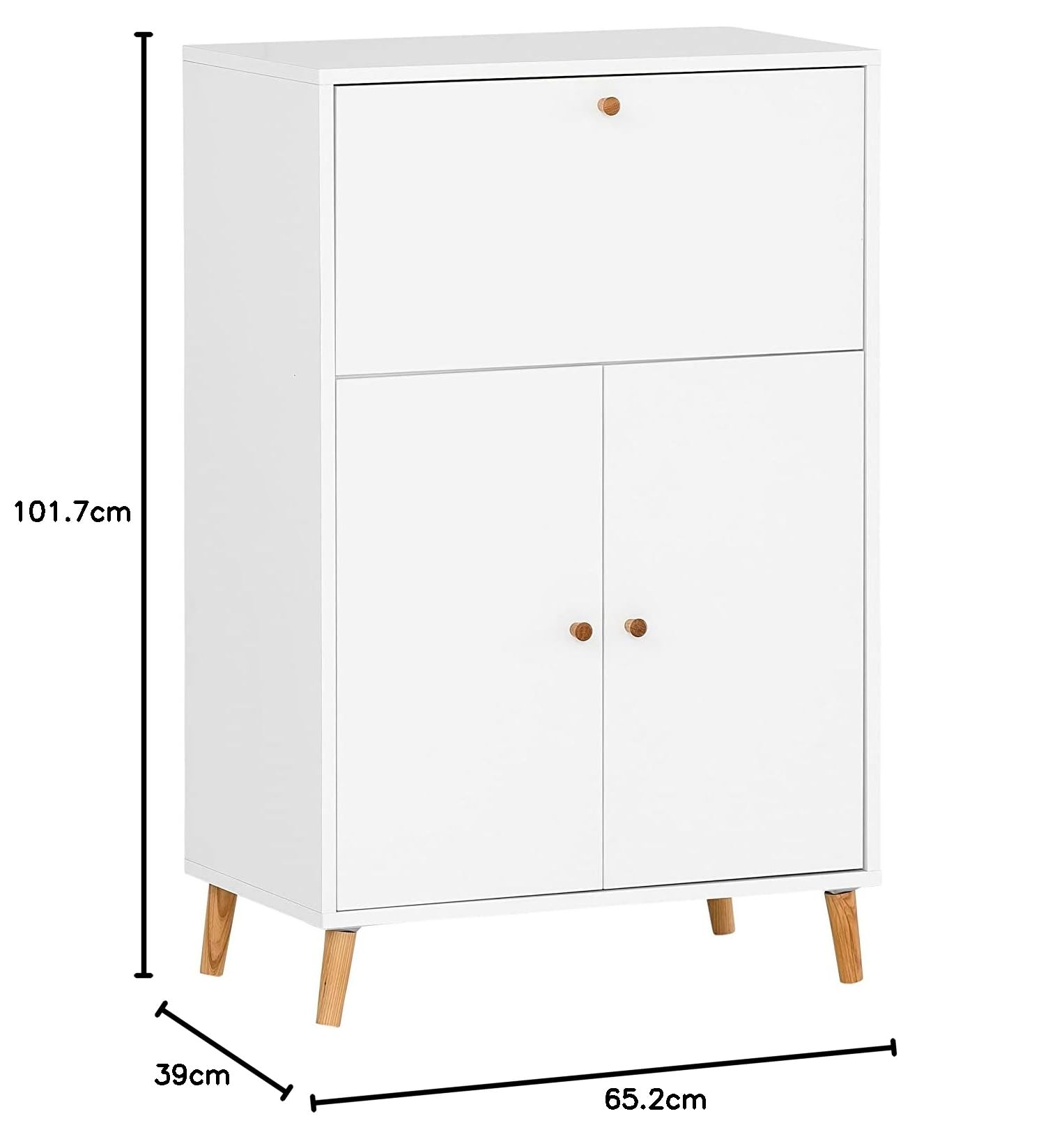 Schildmeyer - Escritorio a Base de Madera, Color Blanco, 65,2 x 39 x 101,7 cm