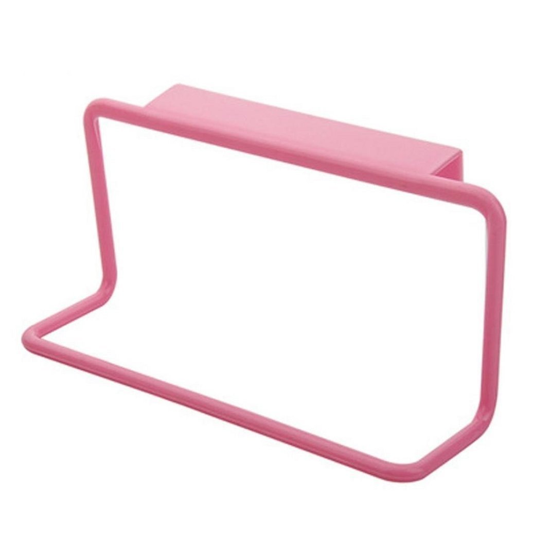 Gemini_mall Towel Rack Hanging Holder Organizer Bathroom Kitchen Cabinet Cupboard Hanger Pink