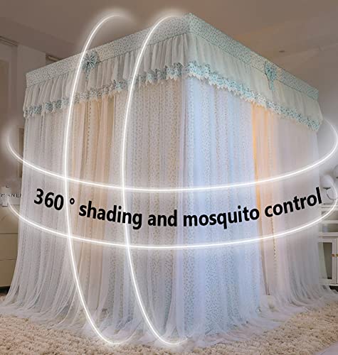 Moustiquaire pour lit double anti-insecte avec rail de guidage pour nuits sereines
