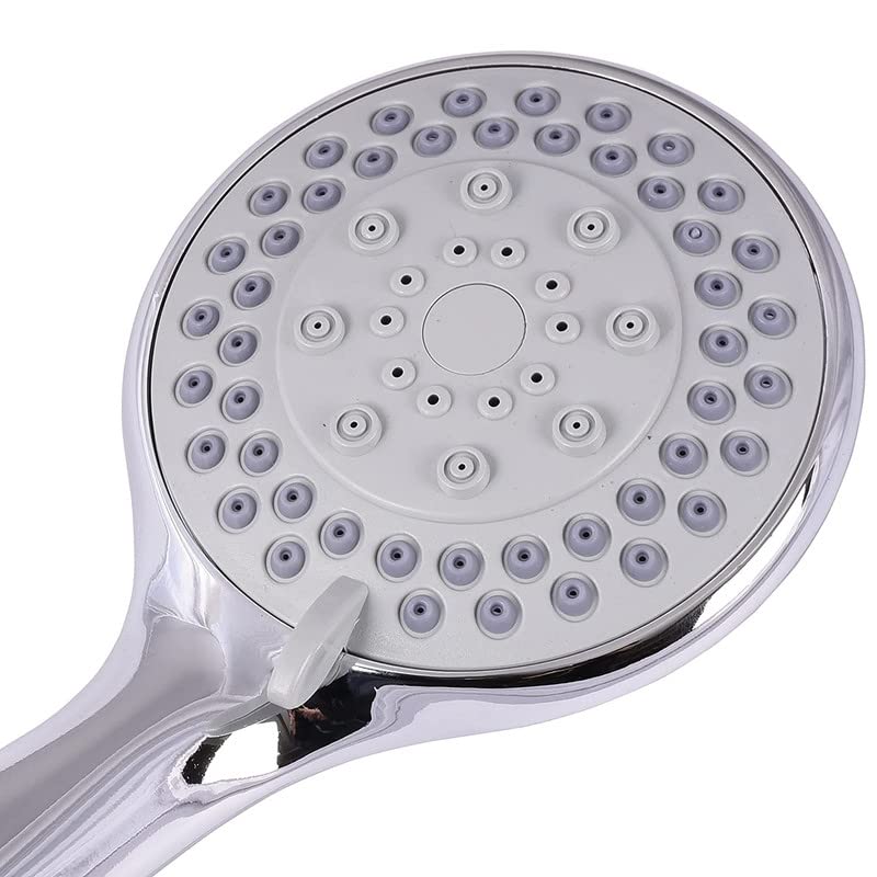 Image of ABS Plastic 5Gear Hand Rain Spray Shower Head | Bathroom Hand Shower with Adjustable Water Flow | Durable, Lightweight, Easy Installation, Modern Bathroom Accessory (Pack of 1)