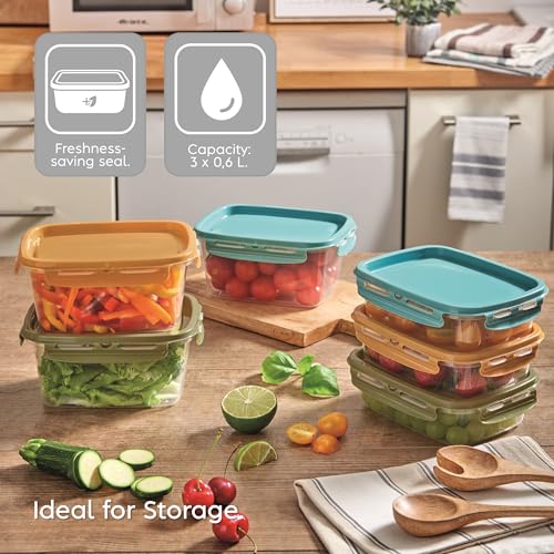 Snips, SnipsLock MIXCOLOR, Set of 3 Food Containers, 3 x 0.60 LT, Rectangular, 18,4 x 13,8 x 8 cm, Made in Italy - Image 3