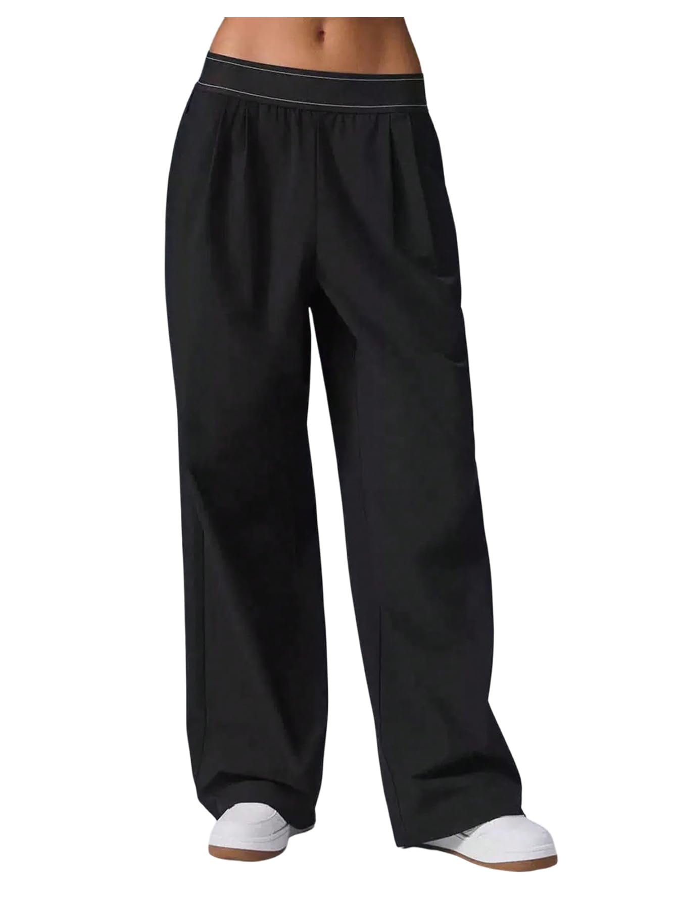 SOLY HUX Women's Lightweight Straight Leg Pants Yoga Trousers with Pockets