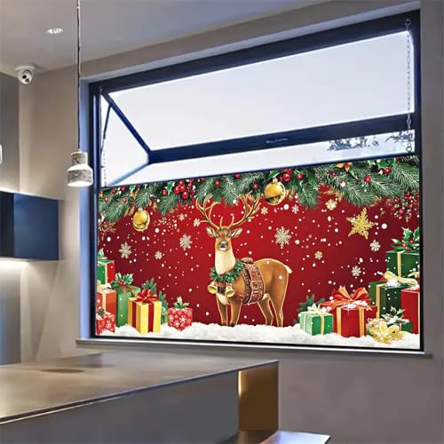 Vinilo Decorativo de Navidad con Reno y Campanas 39.3x17.7 in miniatura 7