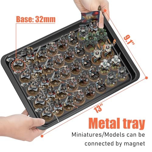 Image of Miniature Storage Case for Collectibles, Miniature Display Cases with Magnetic Door and 6 Trays, Clear View Miniatures Transport Case (Natural Pine)