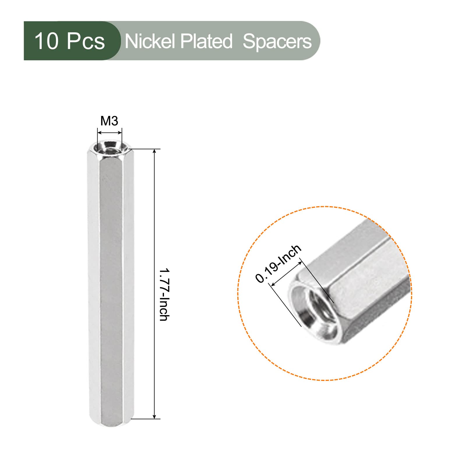 YOKIVE 10 Pcs M3 Spacers, Brass Hex PCB Standoffs Nuts, Keep Height Consistent, Great for Motherboard Circuit Board - Image 2