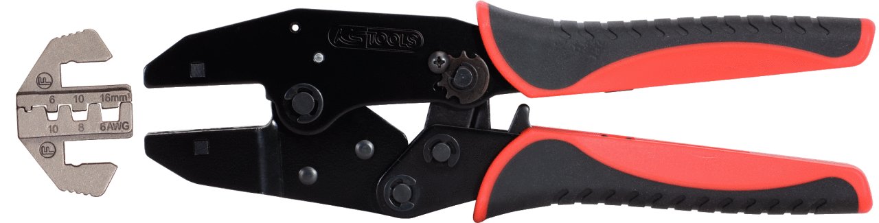 KS Tools 115.1450 - Alicante de crimpar para terminales de cable, AWG 10,8,6