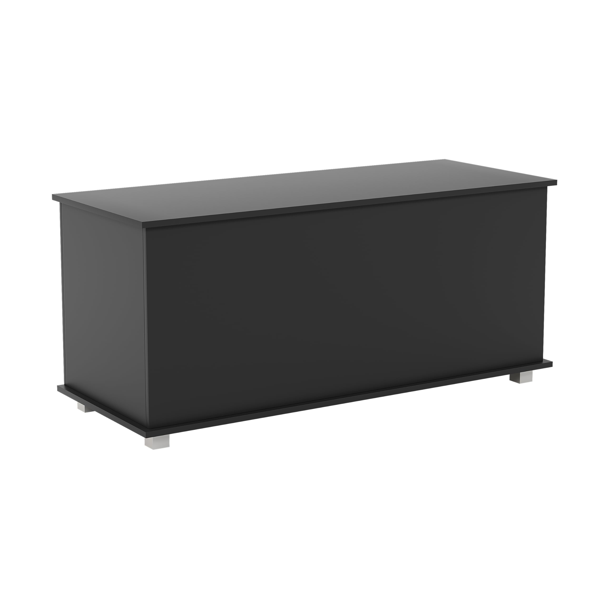 Vida Designs Leon Toy Box, Wood in Black, 100x40x48cm - Storage Ottoman with Lift-Up Lid, Ideal for Toys, Bedding & Footstool Use