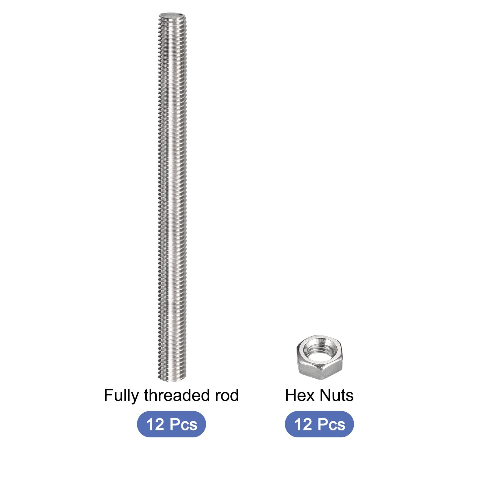 Aste Filettate M3 X 400mm Quarkzman - 12 Pezzi Con Dadi, Acciaio Inox 304, Passo 0.5mm, Per Progetti Fai Da Te - Foto 10