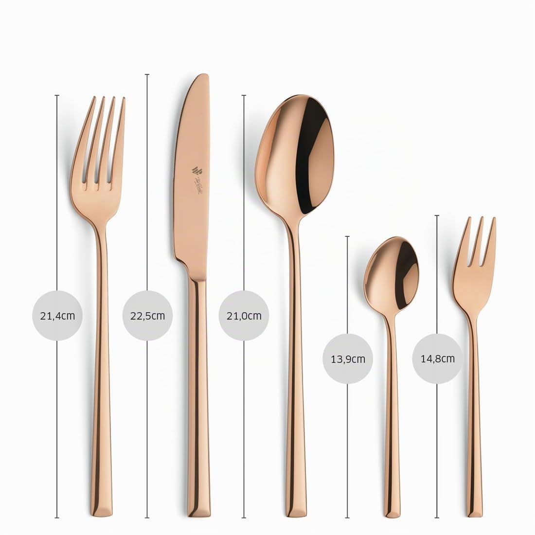 Paul Wirths VIVENDI Besteck-Set 30-tlg., 18/10 Edelstahl, PVD-Veredelung | Rostfreier, spülmaschinenfester 18/10 Edelstahl mit elegantem Kupfer-Design, inklusive hochwertigem Etui