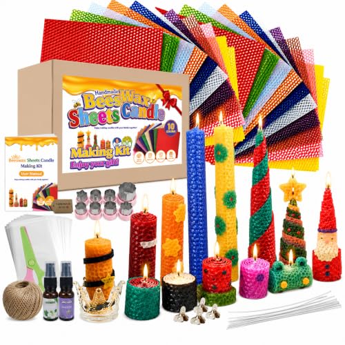 Beeswax Candle Making Kit for Kids DIY 100% Pure Colorful Beeswax Sheets