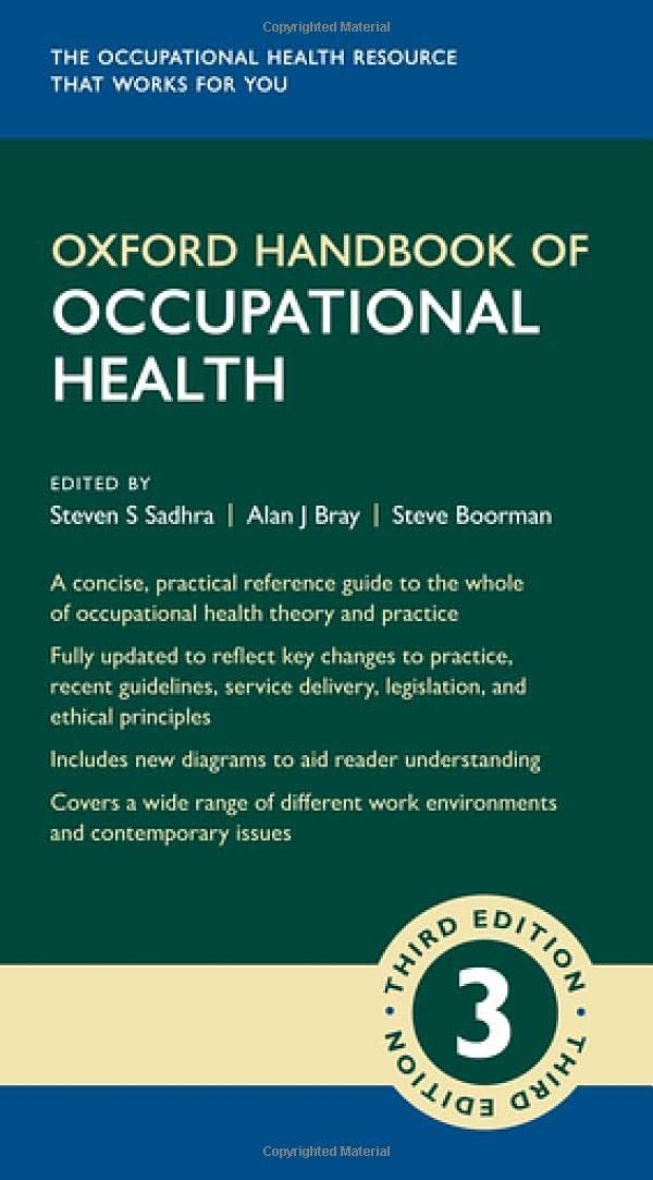 OXFORD UNIVERSITY PRESS Handbook of Occupational Health 3e