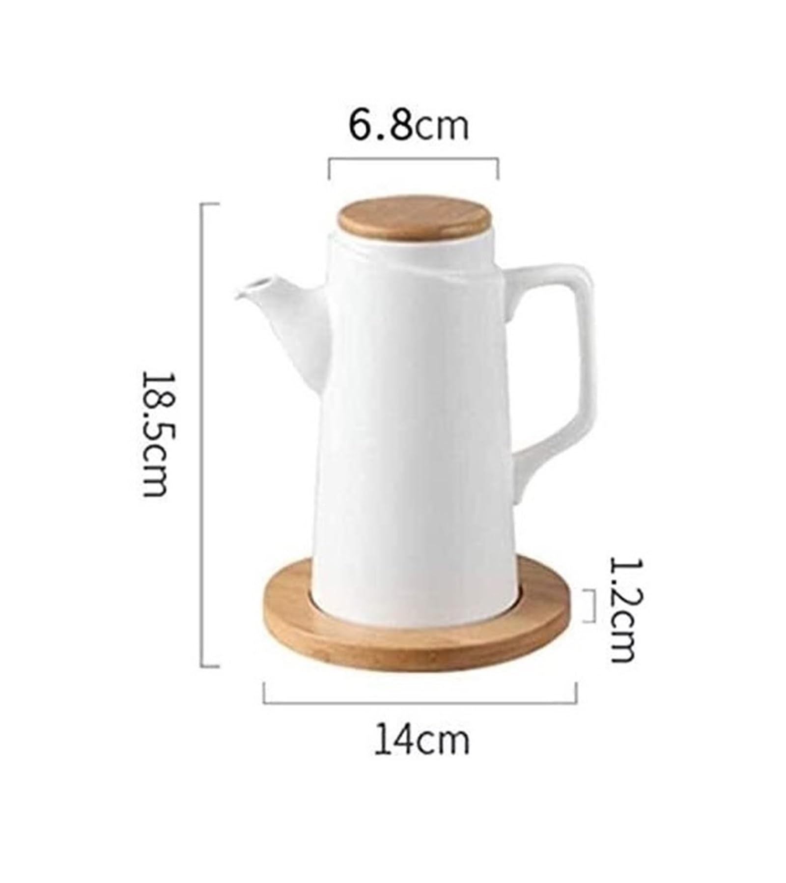 Set Olio e aceto Dispenser for Olio e aceto, Bottiglia di aceto da 500 ml Olio in Ceramica Salsa di soia Bottiglia Pentola da Cucina Bottiglie con Coperchio in Legno a Prova di Polvere Oliera