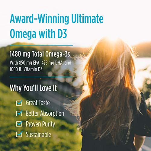 Nordic Naturals RUS-01799 Ultimate Omega Xtra, Lemon Flavor - 60 Soft Gels - 1480 Mg Omega-3 + 1000 Iu Vitamin D3 - Omega-3 Fish Oil thumb #5