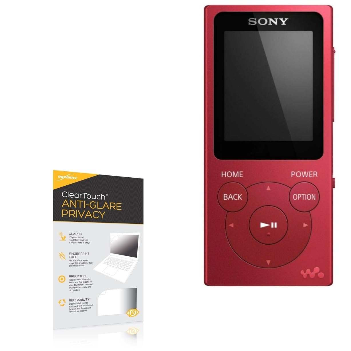 BoxWave Screen Protector Compatible with Sony NW-E394 - ClearTouch Anti-Glare Privacy (2-Pack), Privacy Screen Protector Flexible Film Anti-Glare