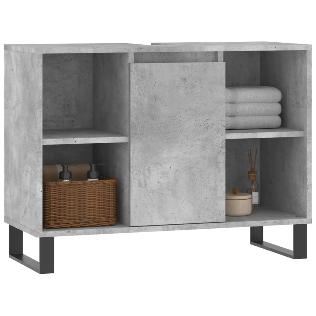 Rantry Meuble de salle de bain en bois d'ingénierie noir 80 x 33 x 60 cm, armoire de salle de bain, buffet, coiffeuse, toilettes, espace de rangement pour douche, organisateur de maison