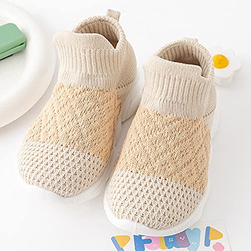 Baby Sock Shoes First Walking Slip On Sneaker Infant Non Slip Mesh Knitted Breathable Warm Tennis for Girls Size 33