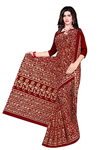 Image of TAMAIRA FASHION Mulmul Pure Cotton Saree For Woman Kalamkari Printed|Office Wear Daily Wear Sarees For Women Without Blouse Piece (Available in 9 Colours)