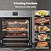 Empava Single Gas Wall Oven with 5 Cooking Funcitons, 24 inch Built-in Wall Convection Natural Gas Oven with Mechanical Control Knobs, Digital Display Panel, Stainless Steel