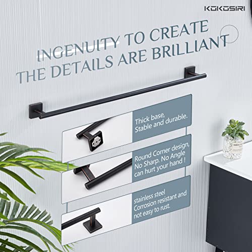 Image of KOKOSIRI Bathroom Towel Bar 32'' Towel Holder for Bath Kitchen Cabinet Towel Rails 32 Inch Oil Rubbed Bronze Stainless Steel B4005ORB-L32