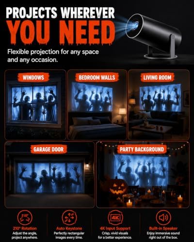 Scary Decorations Halloween Window Projector,White:With Effect fabric - 5